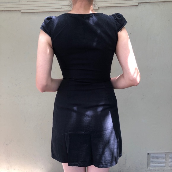 Zara | Little Black Dress with buttons Sz XS - Picture 4 of 4